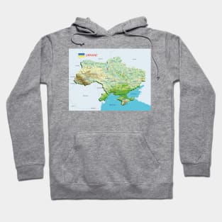 Topographic map of Ukraine Hoodie